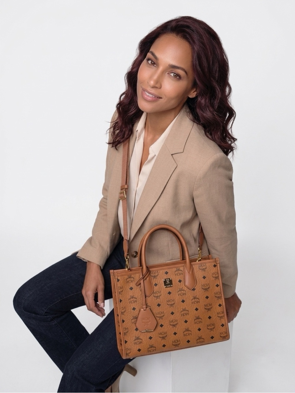 NWT MCM Medium Himmel Lauretos Tote - with COA - Picture 3 of 16